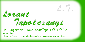 lorant tapolcsanyi business card